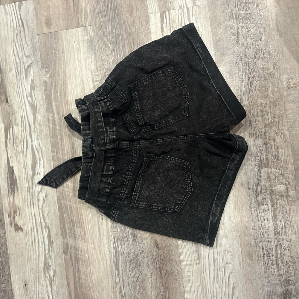 Francesca’s Black Denim Shorts with Tie